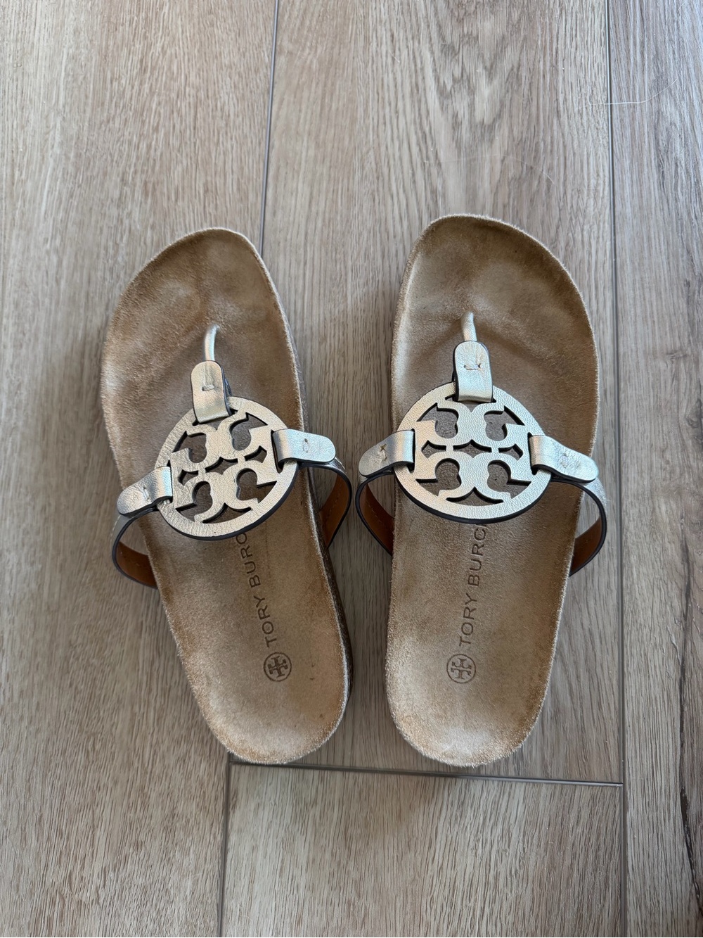 Tory Burch Miller Cloud Sandal Metallic Gold Size 7